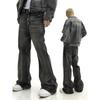 American Vintage Washed Gray Damaged Slightly Pull Jeans Men's Design Loose Straight Couple All-Match Fried Street Trousers