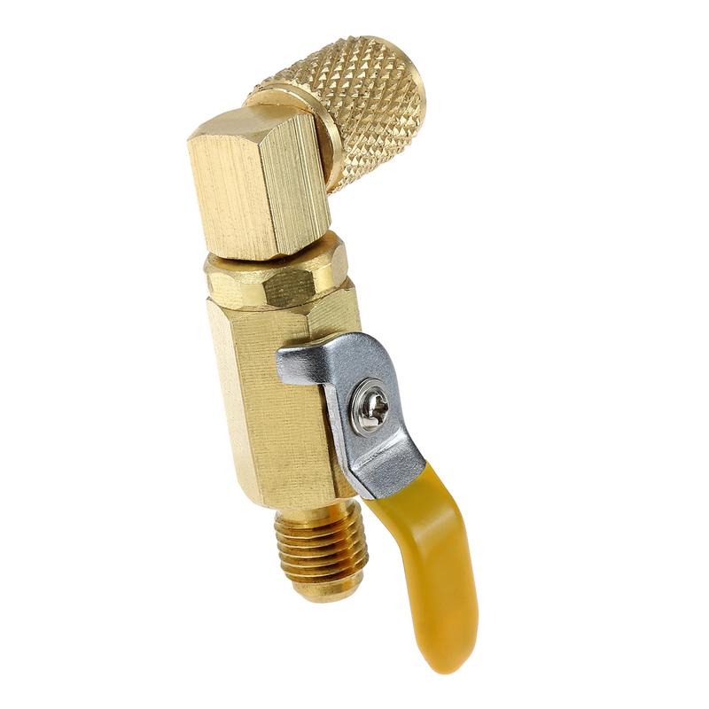 3Pcs Air Conditioner Ball Valve,AC Refrigerant 1/4inch SAE 90 Degree Shut-Off Valves for HVAC R134A R12 R22 R502 Charging Hoses