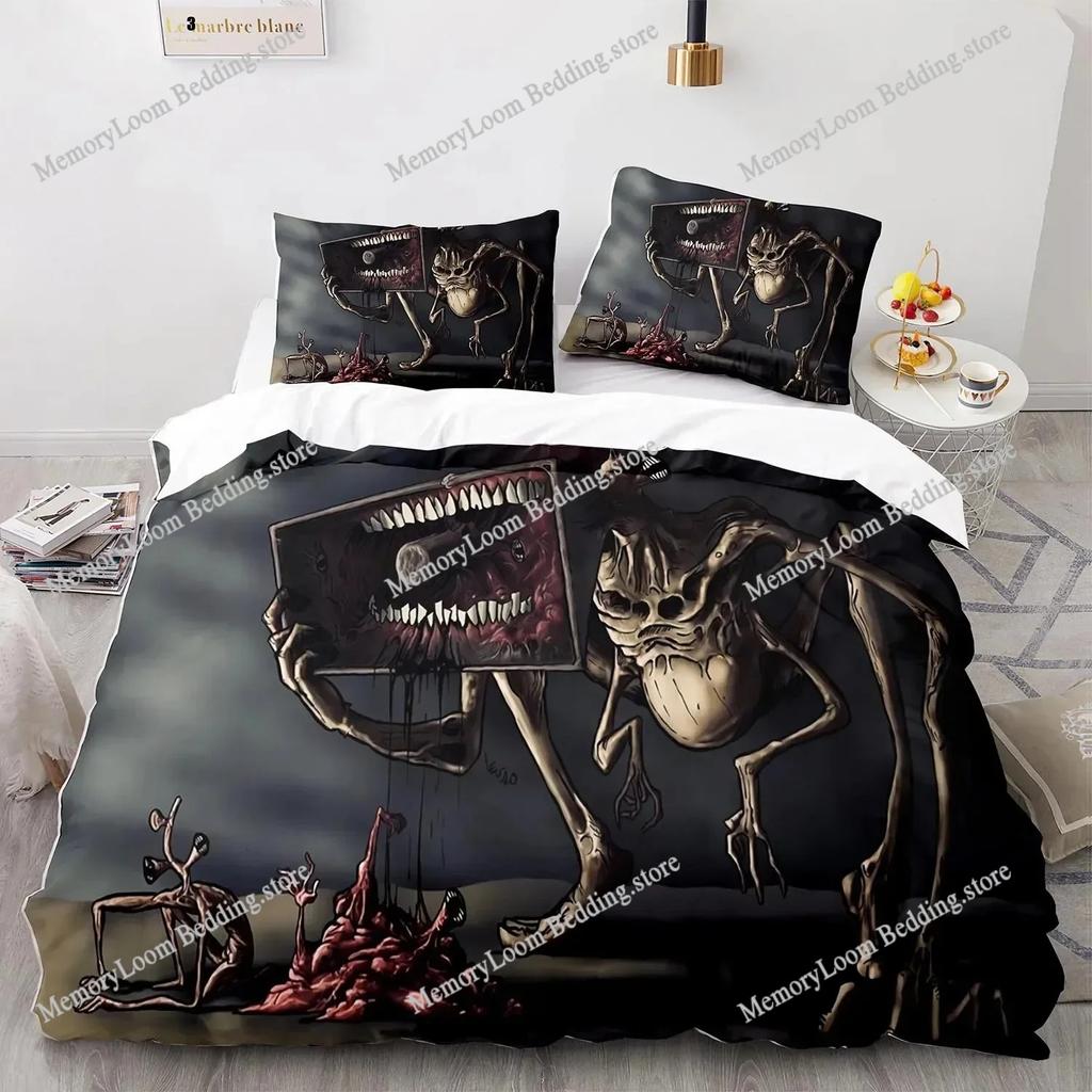 Set Biancheria da Letto Stampa 3D Siren Head Singolo Gemello Matrimoniale Queen King Size Set Letto per Camera da Letto Adulti Bambini Copripiumino