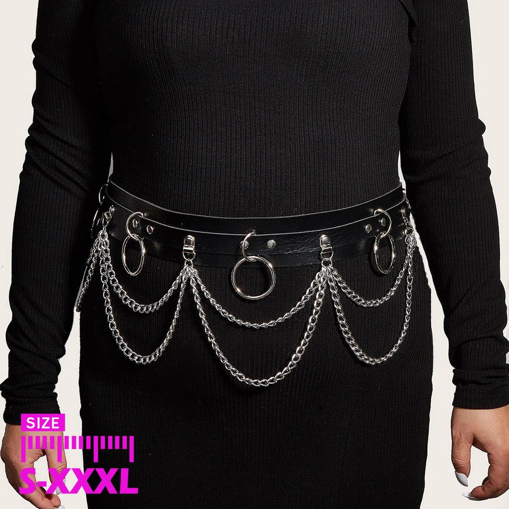Women Sexy Leg Chain Harness Garter Belt Waist Corset Belt Leather Harness Waists Thigh Harness Gothic Clothing Accessory