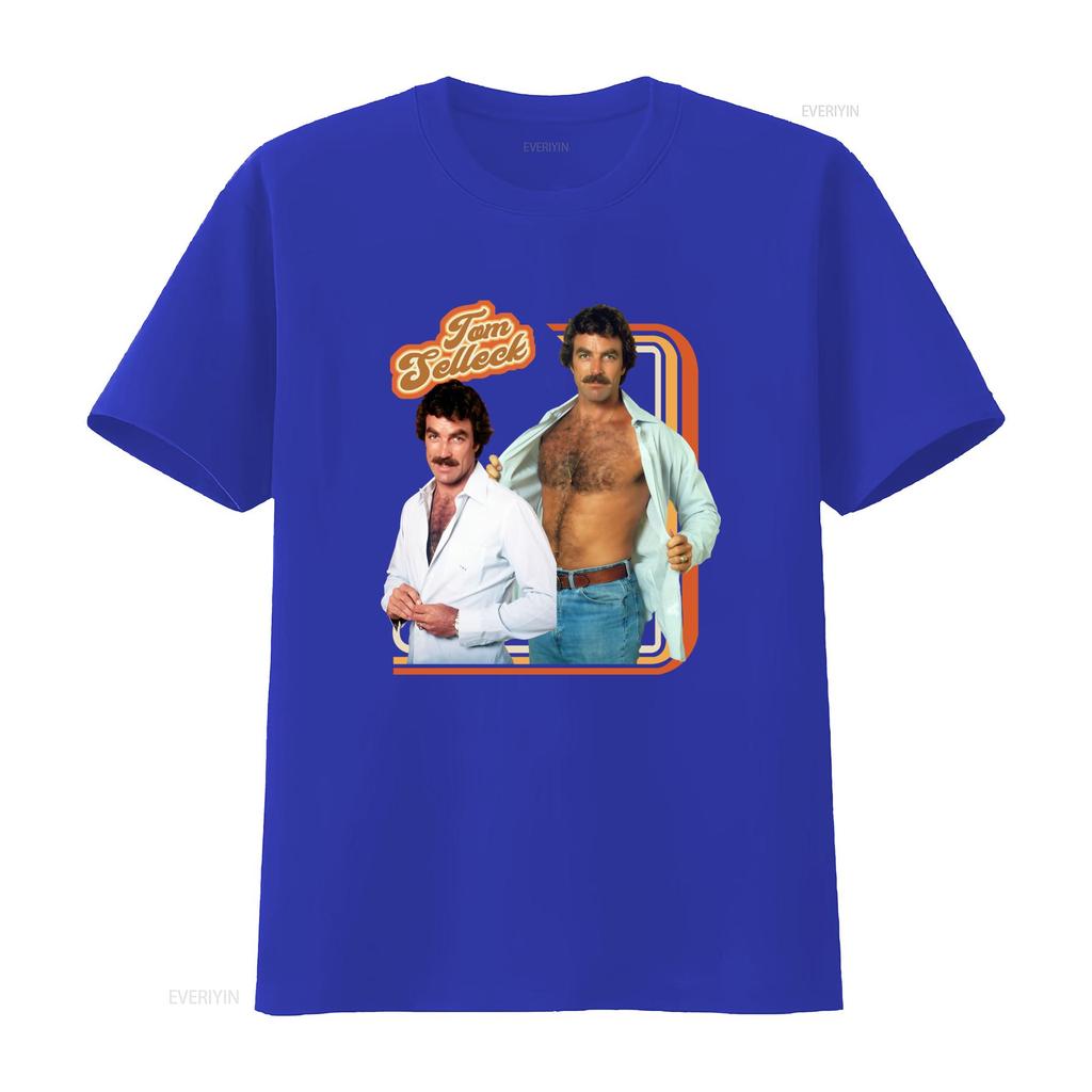 Tom Selleck 70s Retro Star T Shirt Vintage Macho Homage for Kids Throwback Style Vintage Washed Casual Unisex Stretched