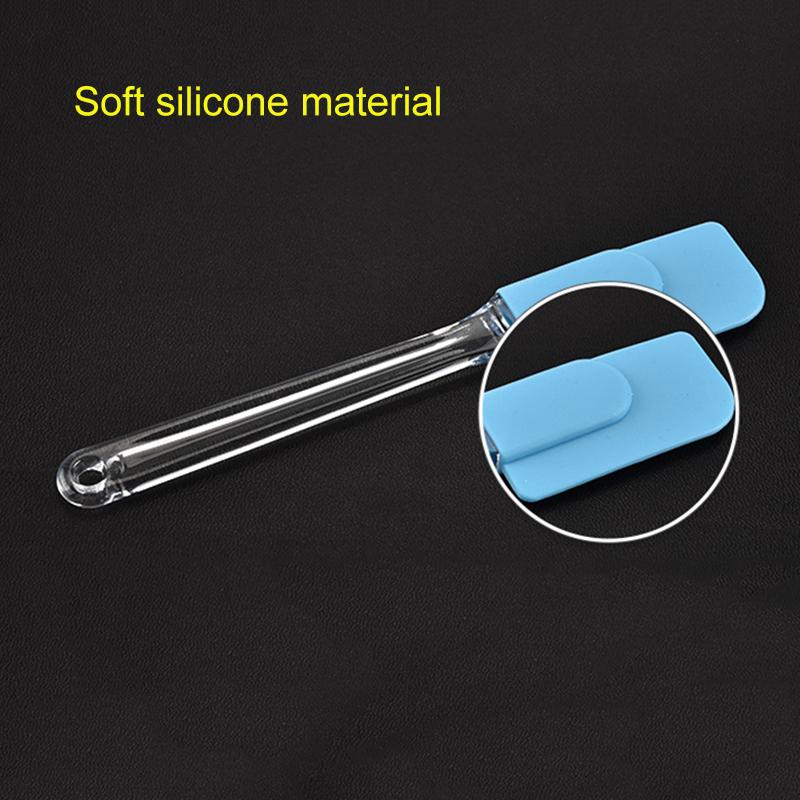 Cake Tools Silicone Cream Spatula Mixing Scraper Heat Resistant Non-stick Spatula With Crystal Transparent Handle