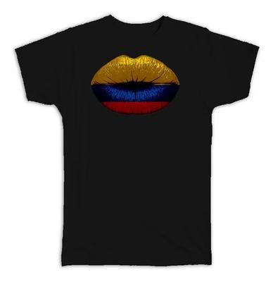 Unisex Shirt Cotton Oversize Large Size De Regalo: Lips Colombian Flag Colombia Expat Count