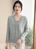 2024 Women's Stylish Knit Base Layer Top for Middle-aged and Elderly Moms - Versatile Spring/Autumn Sweater