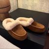 Retro Thick-soled Fluffy Shoes Round Head Outer Wear Velvet Warm Lazy Bag Head Slippers Muller Shoes