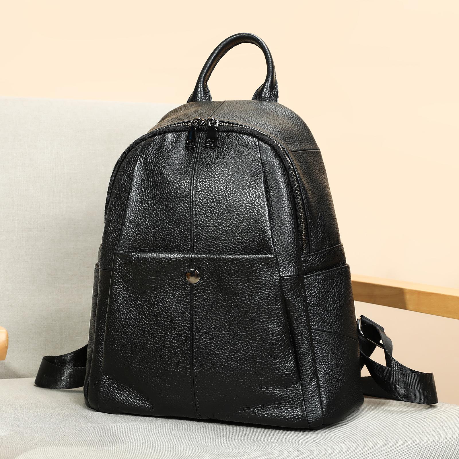 Genuine Leather Women s Backpack   Fashion Luxury Women Travel Backpacks Cowhide Girls School Bag College School Backpack