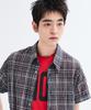 LEIRE Vintage Wrinkle Check Short Sleeve Shirt [Charcoal]