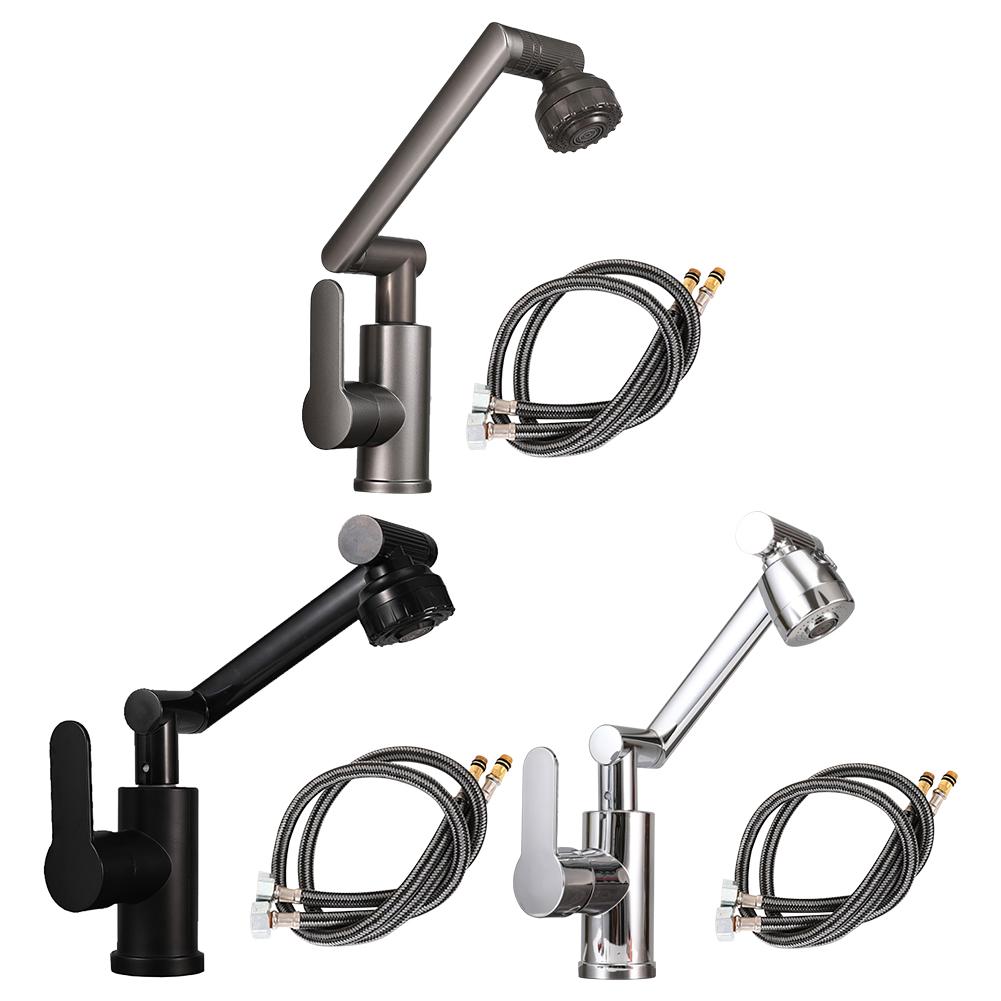 1080 Degree Swivel Faucet Rotating Faucet 2 Modes Mechanical Arm Kitchen Faucet Multifunctional Universal for Washing Hair/Face