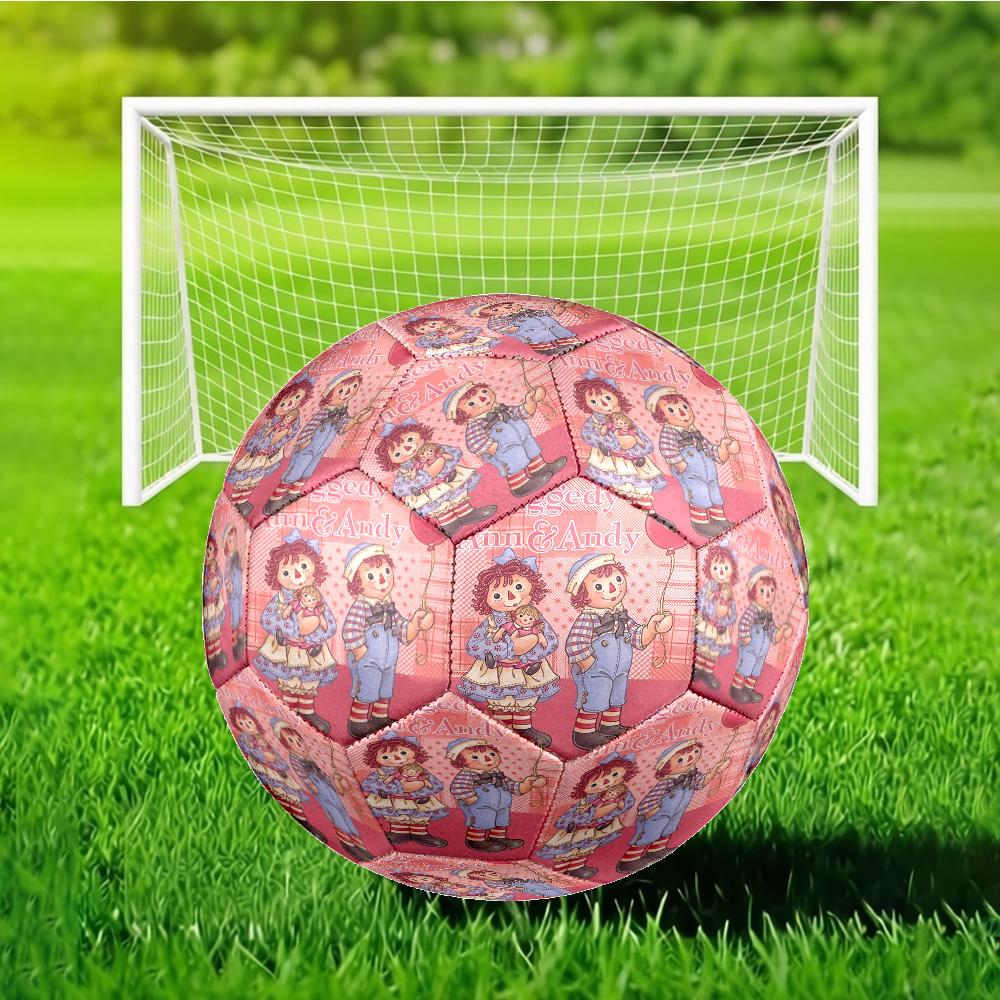 Raggedy Ann And Andy Adventure Size 5 Soccer Ball, Suitable for Training and Matches, High-Elasticity, Wear-Resistant Material Gift for Fan
