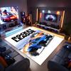 Game Rocket league Printed Absorbent Washable Carpet,Non-Slip Bathroom Mats,Kitchen Rugs,Living Room Entrance,Camping Picnic Rugs