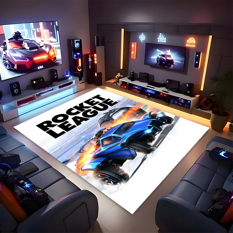 Game Rocket league Printed Absorbent Washable Carpet,Non-Slip Bathroom Mats,Kitchen Rugs,Living Room Entrance,Camping Picnic Rugs