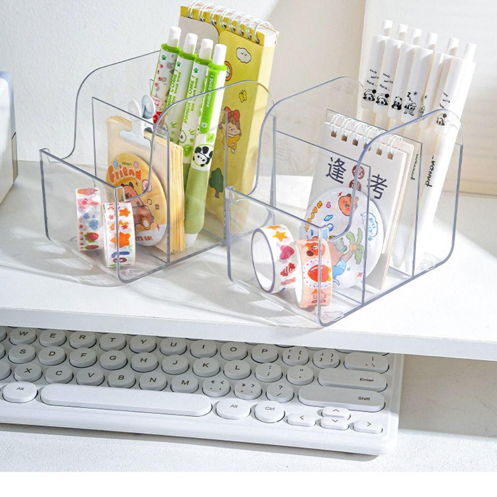 Műanyag tárolódoboz Háromrácsos tolltartó Rajzfilm asztali szervező Iskolai iroda