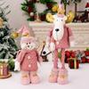 Standing Christmas Telescopic Doll Ornaments Pink Merry Christmas Decoration  New Year Supplies