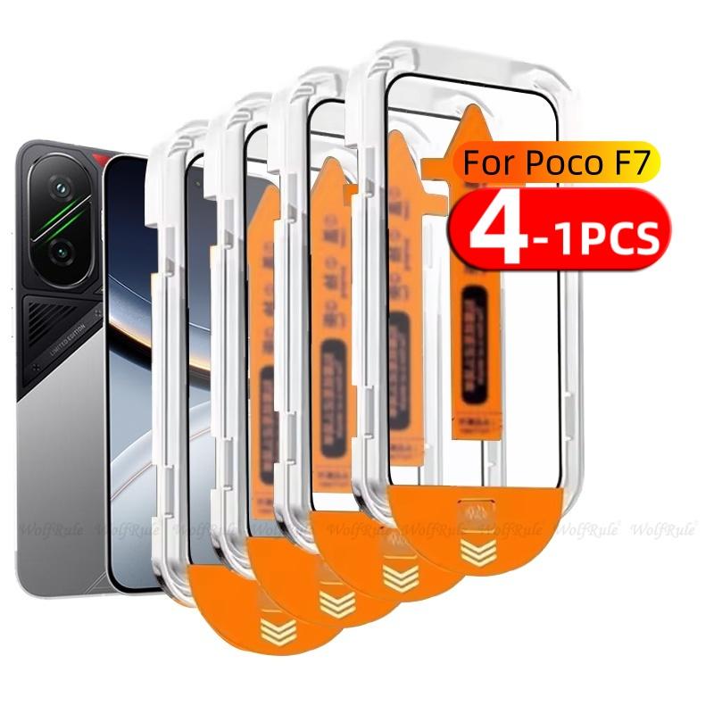 Children Clothing Yulin-001 4/3/2/1Pcs For Poco F7 Glass Xiaomi Poco F7 Tempered Glass Protective 9H Hd Full Cover Glue Dust Free Screen Protector Poco F7