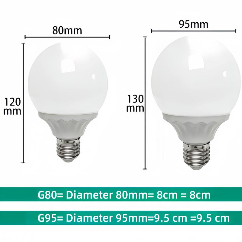 Outdoor lighting LED bulb E27, AC high voltage 220V, 240V, G80, G90, 9W, 15W, 20W, energy-saving lamp, hot and cold white