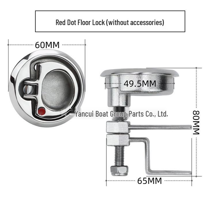 316 Stainless Steel Yacht Deck Red Dot Floor Buckle Lock
