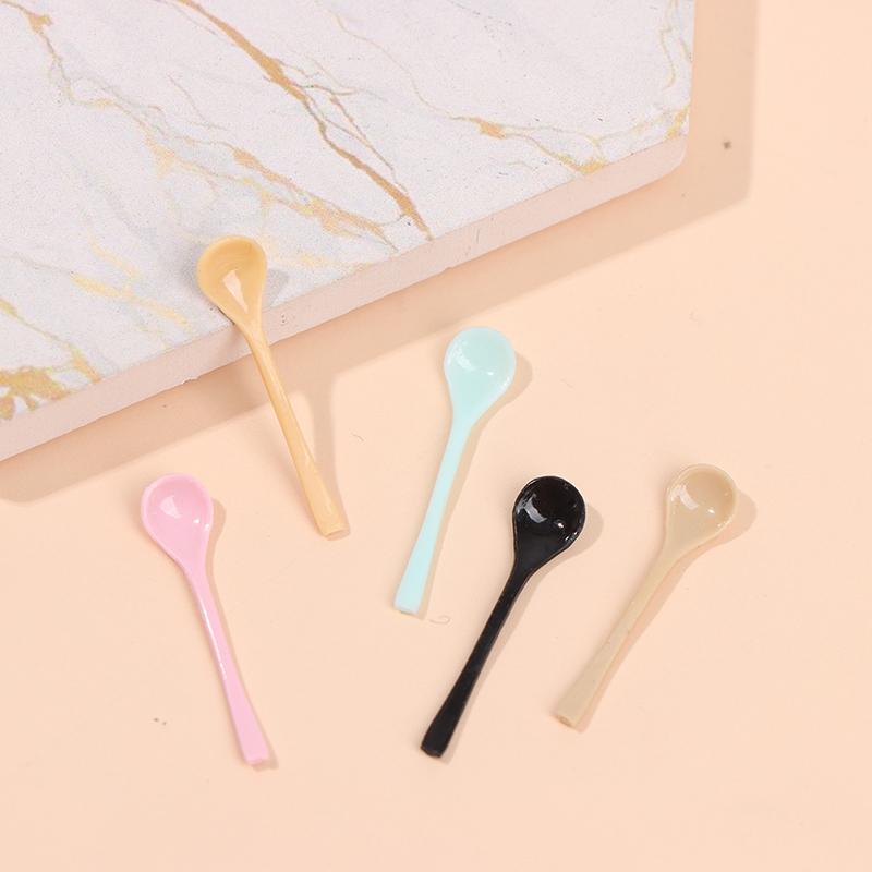 1 Stück Puppenhaus Zubehör Mini Eis Dessert Joghurt Löffel Dekoration