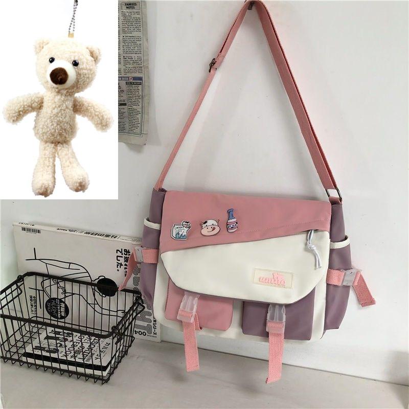 Torebki nylonowe torba na ramię o dużej pojemności torby Crossbody dla nastolatek dziewczyny mężczyźni torba Harajuku torby szkolne dla uczniów Sac