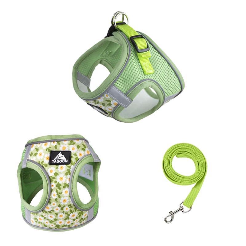 Pet Harness And Leash Set Reflective Harness Anti Escape Mesh Cat Chest Strap For Cats Small Dogs Pet Chihuahua Walking Supplies