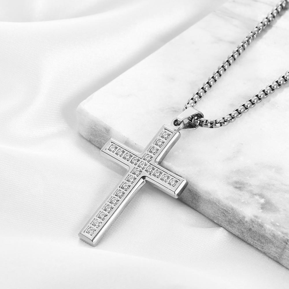 2025 Unique Creative Design Stainless Steel Cross Couple Necklace - Versatile and Fashionable
