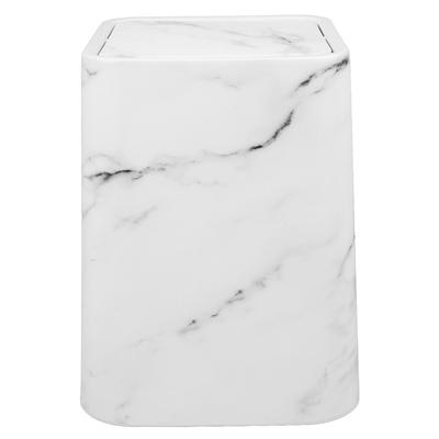 Marble Look Trash Can with Lid Modern Minimalist Waste Basket for Living Room Kitchen Bathroom Office Bedroom Hotel Dorm