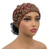 Embroidery Beading Turban Cap for Women Muslim Headscarf Hat Hairloss Chemo African Headwrap Bonnet Cap