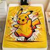 Happy Pikachu  Print Flannel Blanket, High quality Comfortable for All Seasons, Home Decor, Warmth and Comfort