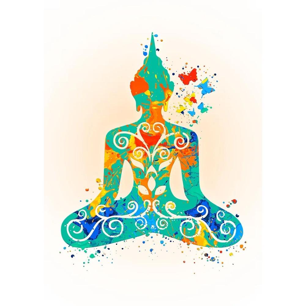 Classic Buddha Yoga Encourage Posters Lotus Posture Meditation Modern Prints Canvas Wall Art Pictures Home Living Room Decor