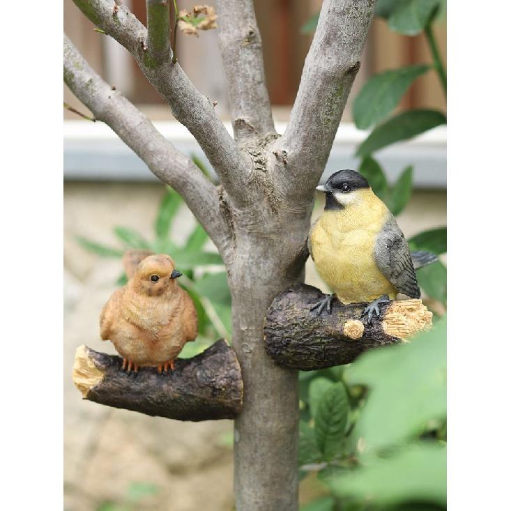 Courtyard Garden Layout Fake Bird Simulation Bird Ornaments Courtyard Animal Tree Pendant Pastoral Style Decorative