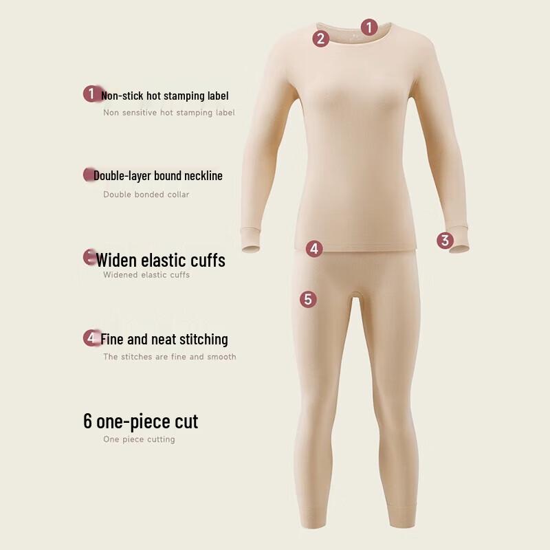 LANGSHA Women's 100% Cotton Thermal Underwear Set