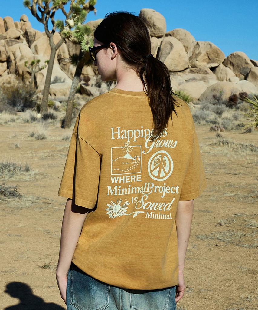 MINIMALPROJECT Happy Grow Pigment Short Sleeve T-Shirt Mst169 [Mustard]