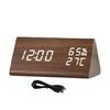 Reloj despertador con control de voz, reloj de escritorio multifuncional con pantalla transparente ABS, ahorro de energía, para el hogar 