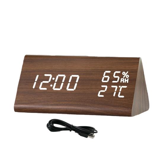 Reloj despertador con control de voz, reloj de escritorio multifuncional con pantalla transparente ABS, ahorro de energía, para el hogar 
