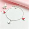 New Style S925 Sterling Silver Epoxy Rabbit & Mushroom Bracelet for Women and Children