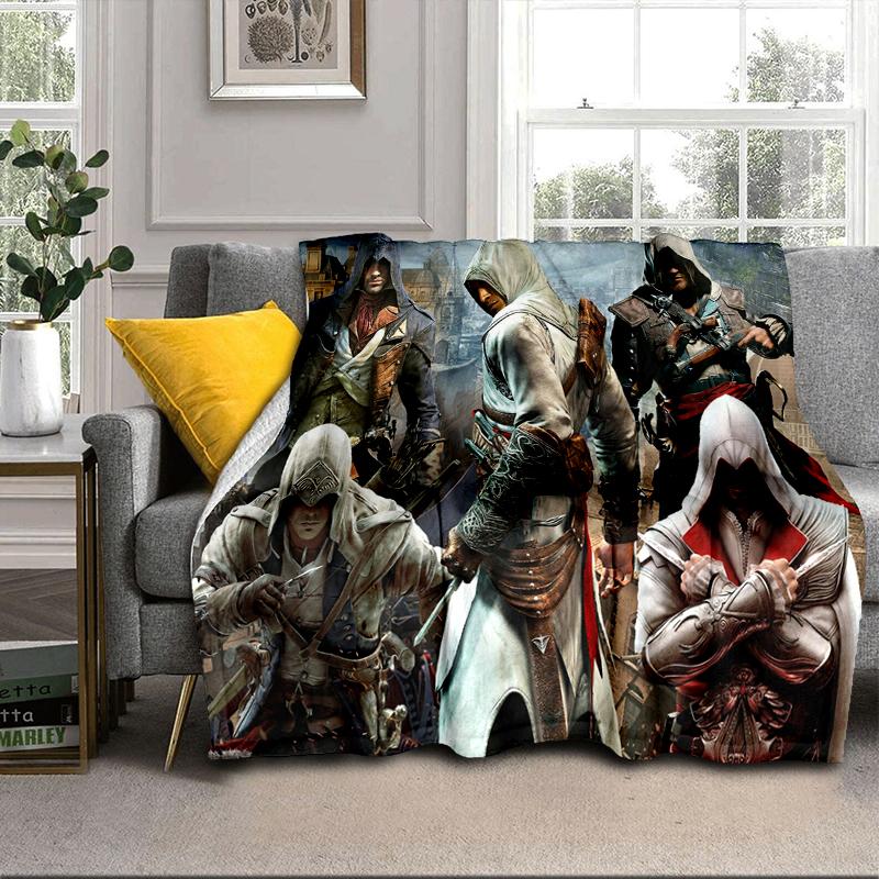 Assass Warrior Blanket Flannel Blanket for bed, sofa, Camping, Hiking, Picnic Essentials, gift for family Fan gifts