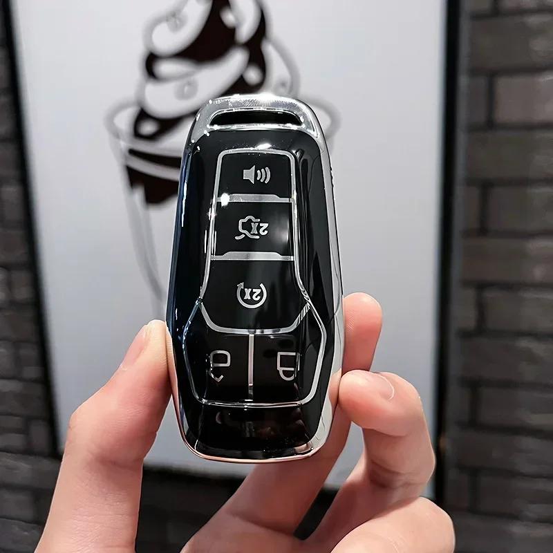 

Чехол для ключа для Ford Fusion Mondeo Mustang F-150 Explorer Edge 2015 2016 2017 2018 Аксессуары для автомобильного стайлинга и защиты ключей чёрный