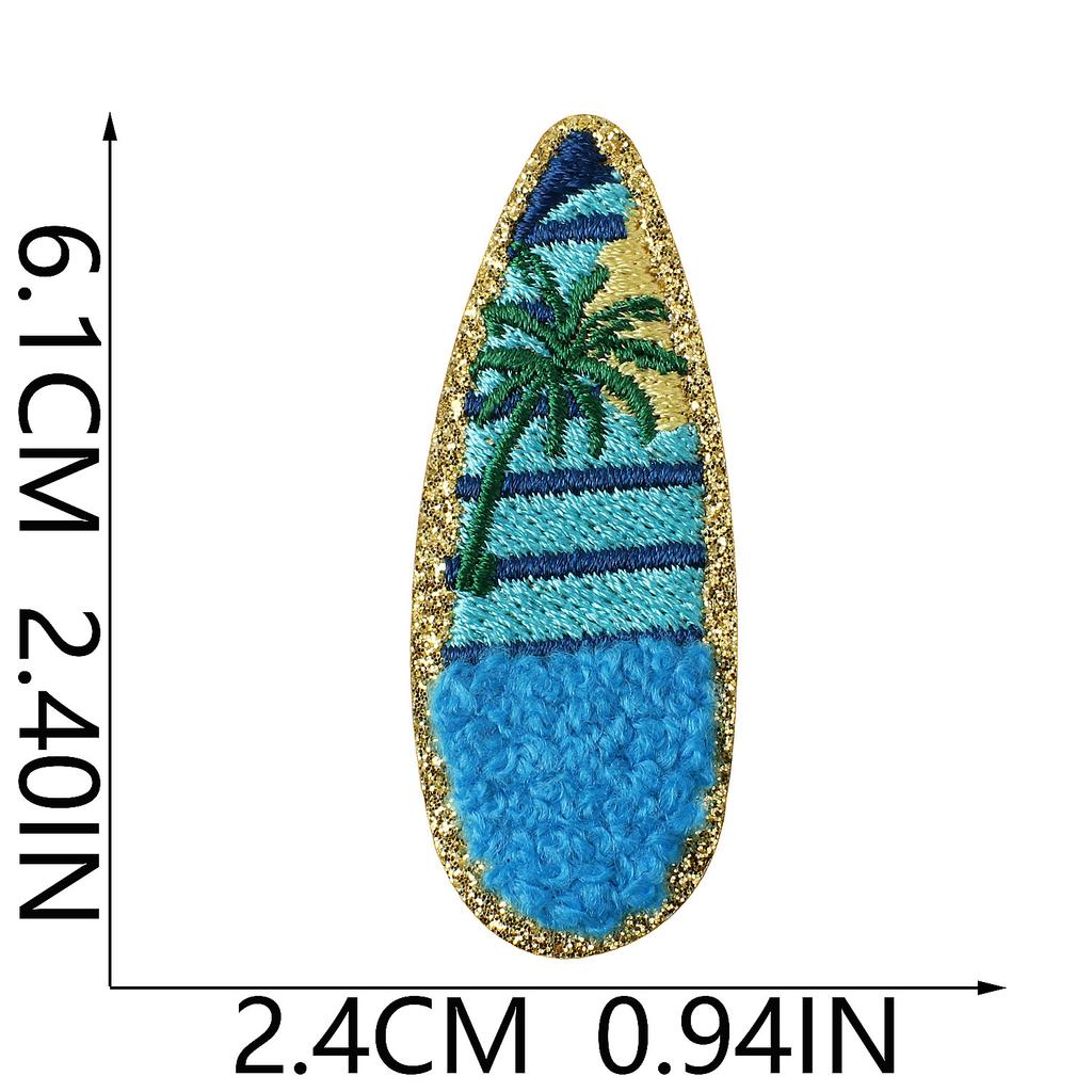 Summer Beach Party Embroidery Cloth Sticker Greet Ironing Zhang Zai Swimsuit Wave Towel Embroidery Patch Sticker