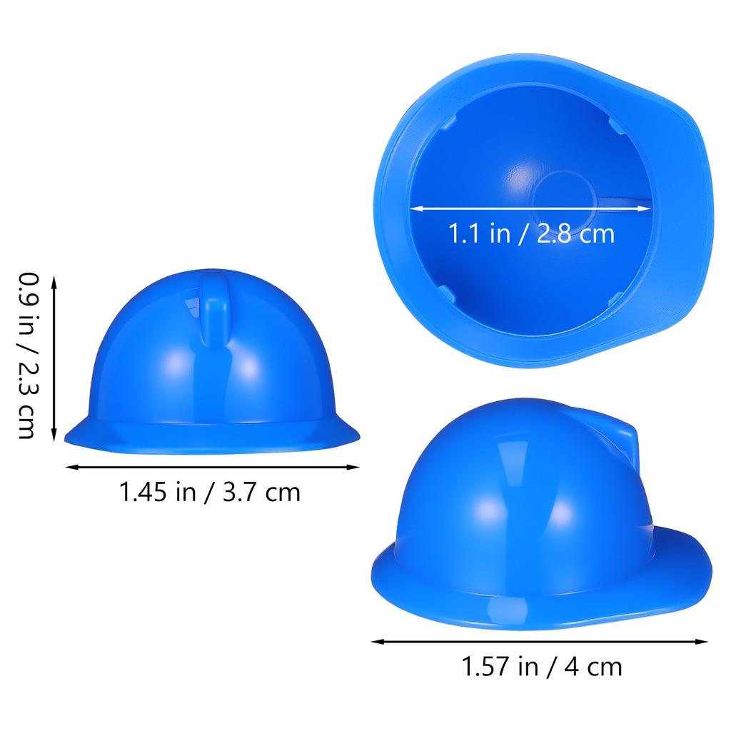 10Pcs Mini Construction Hat Plastic Safety Small Cute Cap for Mini Dress Up Pet Bird Chicken Head Protection and