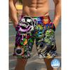 Shorts de Plage pour Homme à Imprimé Crâne Mode Shorts de Bain Graphiques 3D Pour les Vacances Mode de Rue Été Décontracté Shorts Psychédéliques
