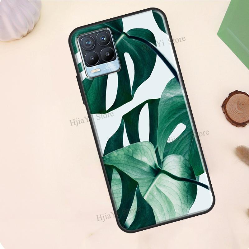 Leaves Monstera Green For Realme 10 Pro Plus C55 C35 C33 C31 C30 C21Y GT Neo 5 OnePlus 11 10T Nord CE 2 Lite Case