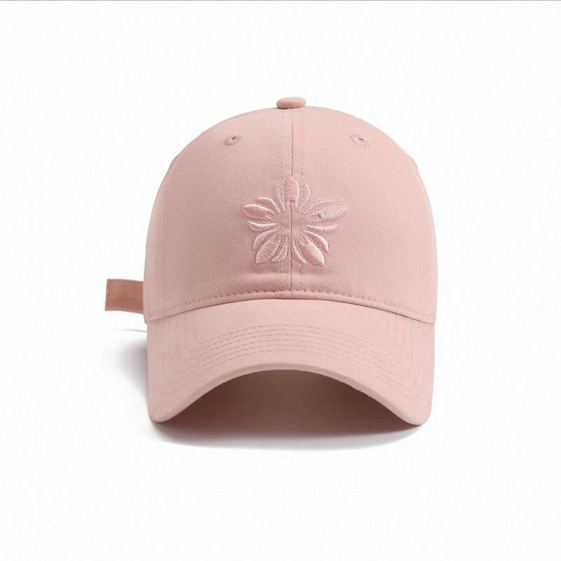 Zhang Yuanying Hat Dopamine Sunflower Embroidered Baseball Cap Women's Big Head Circumference Soft Top Cap