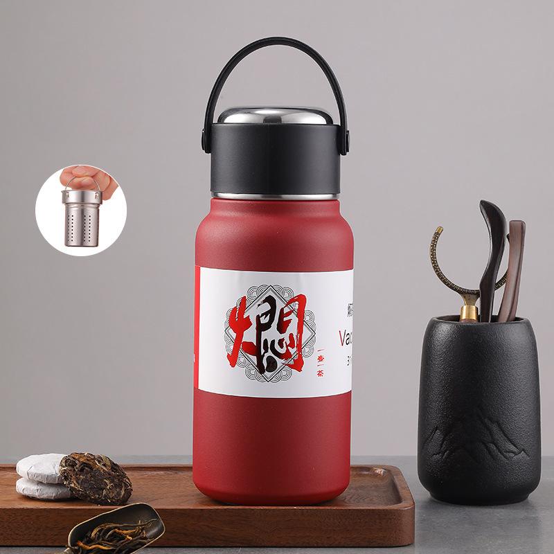 316 Stainless Steel Roomy Braised Tea Cup with Tea Strainer Home Office Smoldering Tea Cup Insulation Tea Cup