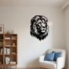 Modern Metal Lion Head Wall Art, Black & Green Rust-Proof Iron Decor