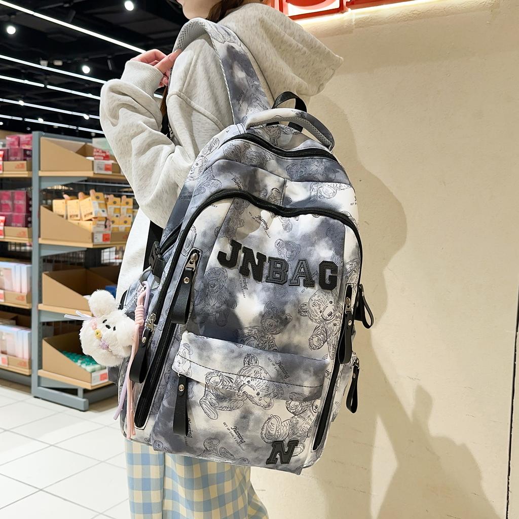 Schoolbag Trendy Cool Schoolbag Male High School Student Fashion Korean Version Large Capacity Travel Backpack Female College Student Graffiti 