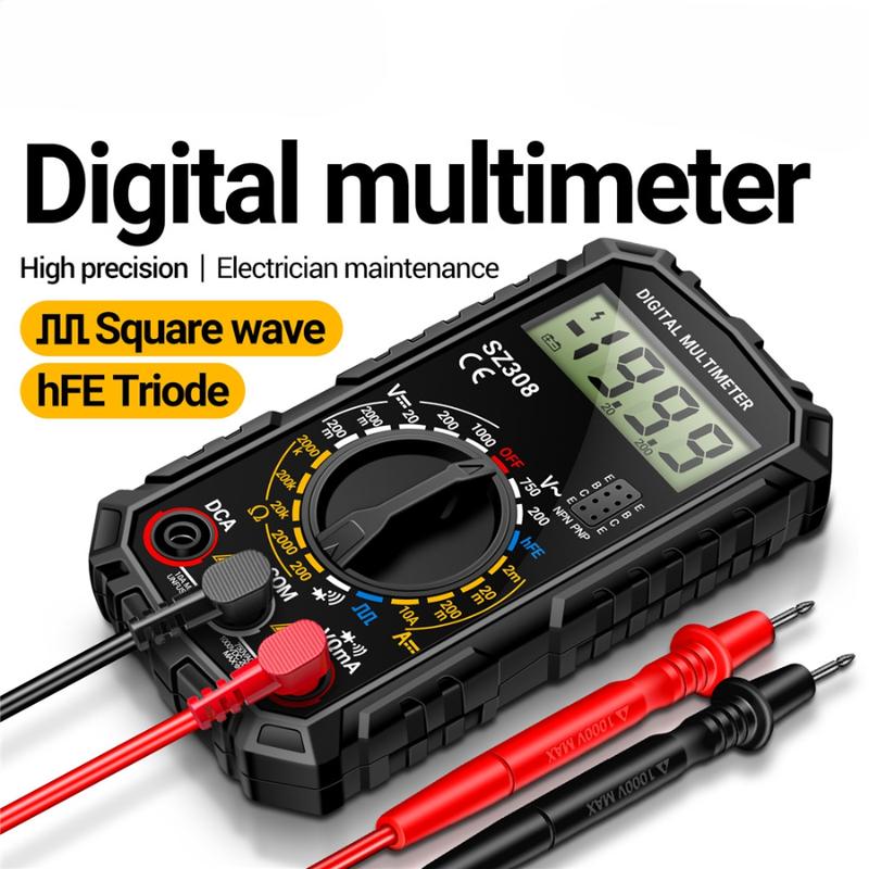 2026 SZ308 1999 Count Digital Multimeter AC/DC High-Precision Multi-function Voltage Current Resistance Multimeter Tester Tools