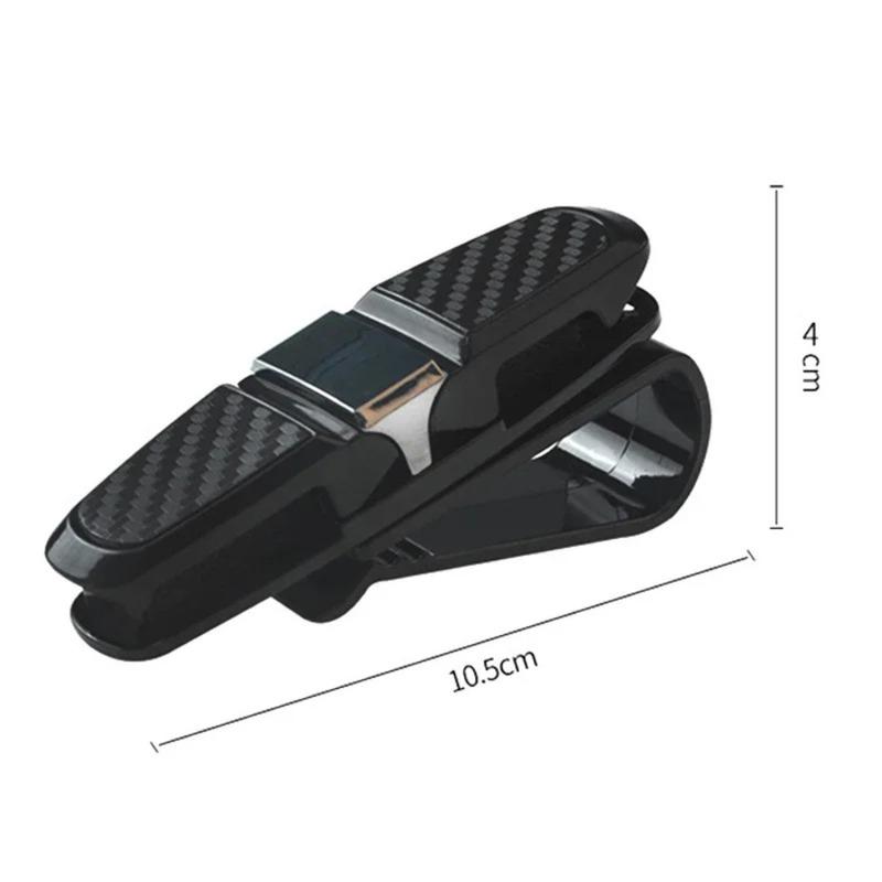 Tragbarer Auto-Brillenhalter mit Ticket- und Kartenklemme, Sonnenbrillenclip für die Sonnenblende, ABS-Brillenetui, Autohalterung, Autozubehör
