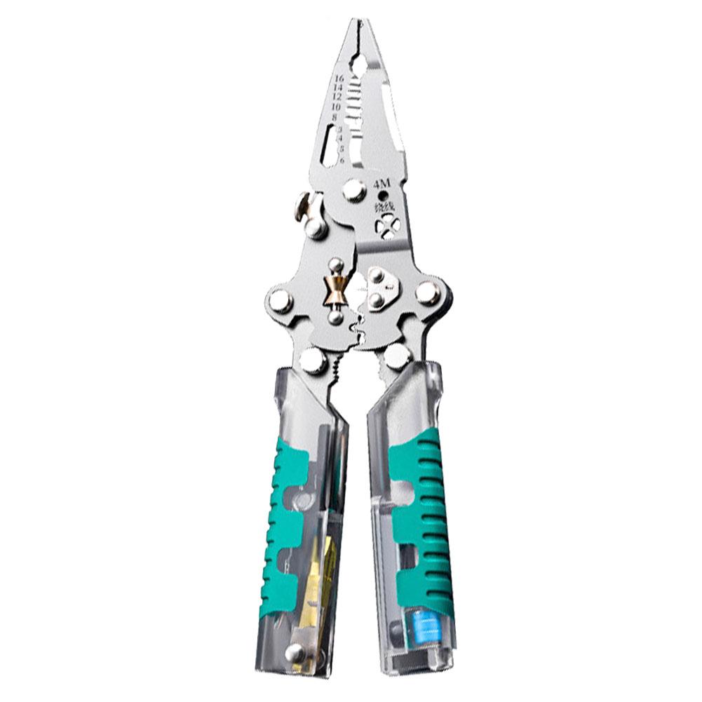 Multifunction Foldable Electrician Pliers Wire Stripper Cutter Crimper & Voltage Tester Wire Stripping Pliers For Electricians