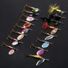 Versatile Hard Spinner Lure Set for and Pipe Includes Lure Pouch 16-Piece Trout, Bass, Stream, Fishing,