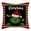 Grinch Linen Throw Pillowcase Holiday Sofa Office Cushion Pillowcase Green Furry Christmas Pillowcase