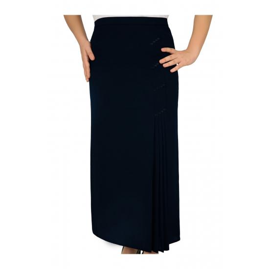 WOMEN'S Hijab Plus Size Leather Detailed Lined Pleated Crepe Mother Skirt